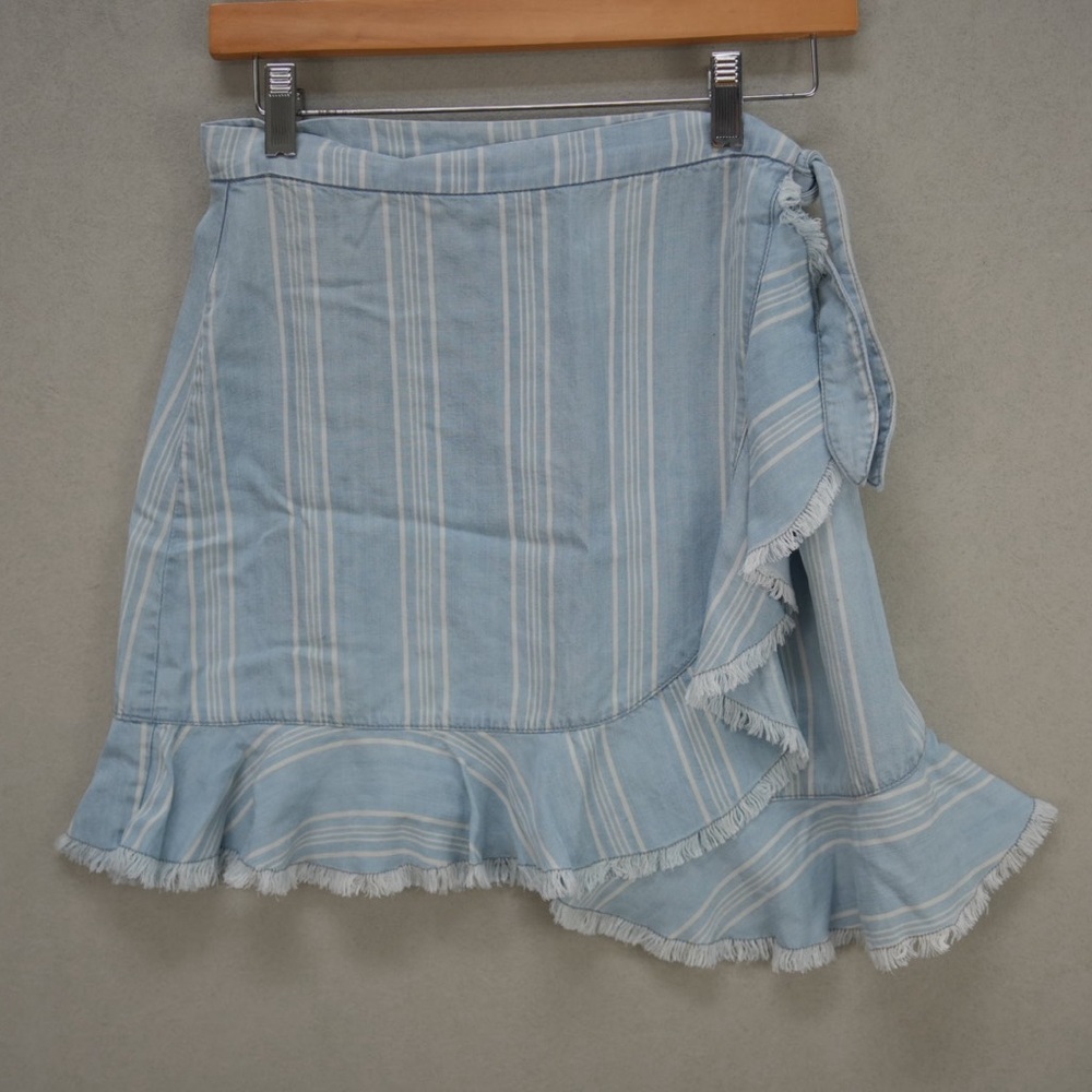 BB Dakota Chambray Wrap Mini Skirt